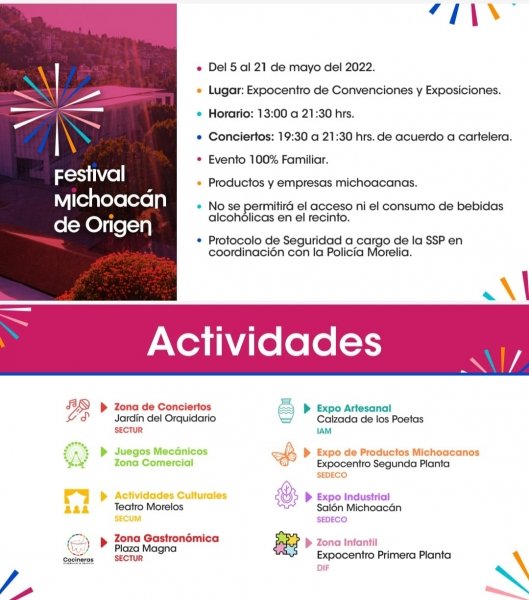 Hoy inicia Festival Michoacán de Origen 2022