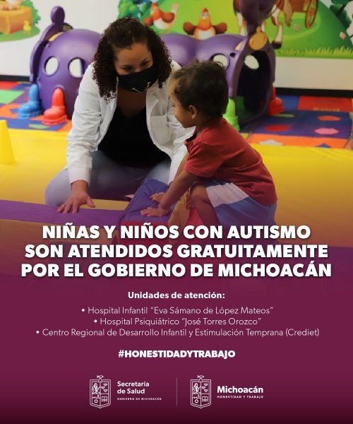 Gobierno de Bedolla atiende sin costo a menores con autismo: SSM