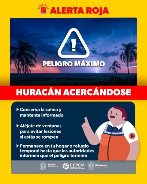 Otis tocará tierra este miércoles; PC llama a extremar precauciones